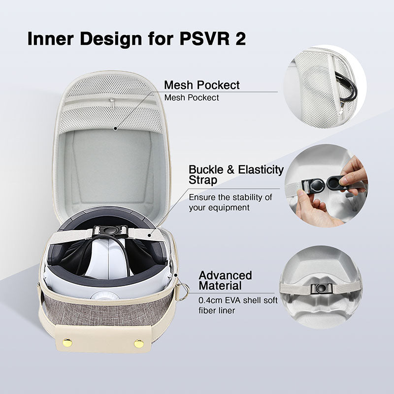 Grey Carrying Case Compatible With PlayStation VR2 Grey Carrying Case Compatible With PlayStation VR2